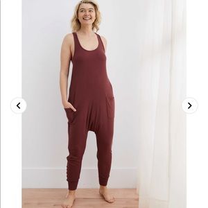 Aerie Real Soft Ribbed Sleep Jumpsuit